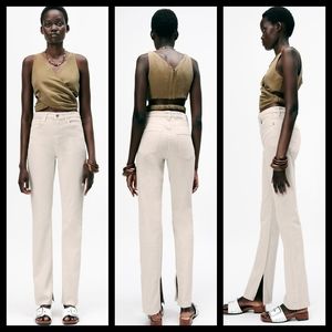 ZARA SPLIT HEM FLARE JEANS